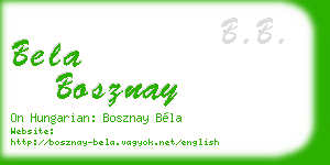 bela bosznay business card